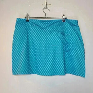 Nike Golf Tour Performance Dri-Fit Turquoise Gingham Sz L